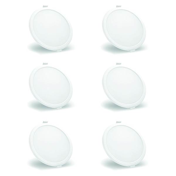 Syska 20 Watts Round LED Slim Recessed Panel Lights-RDL Series (Pack of 6, Cool White)